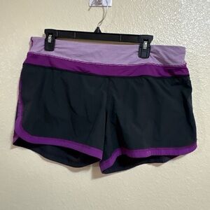 lululemon athletica Black and Purple Athletic Shorts